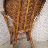 Old chair in braided chestnut