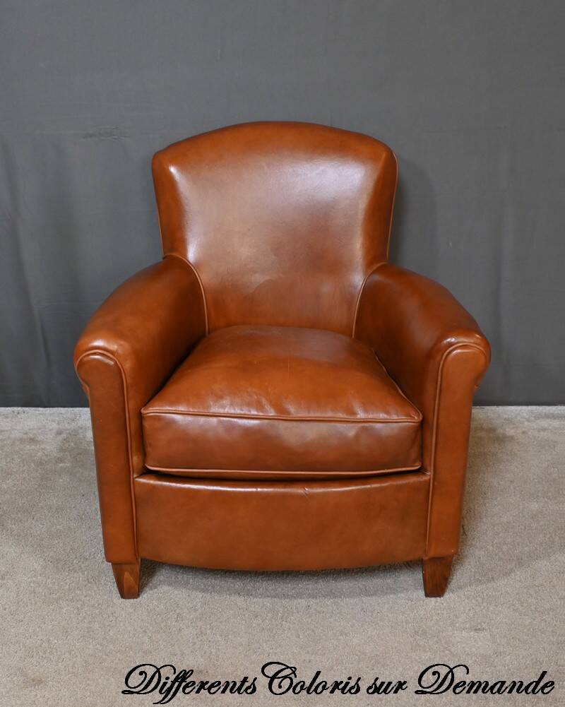 Pair of Small Club Armchairs in Sheepskin - Reproduction