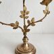 Antique bronze and brass candlestick with golden leaves