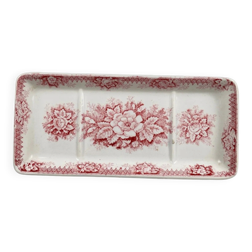 Soap dish model "Jardinière", St Amand - Hamage Nord, pink, early 20th century.