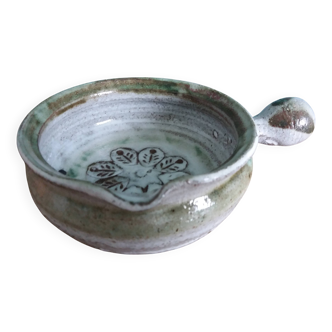 Stoneware sauce pot signed Thiry in Vallauris