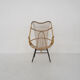 Fauteuil en rotin et en métal Rohe Noordwolde, Pays-Bas des années 1950