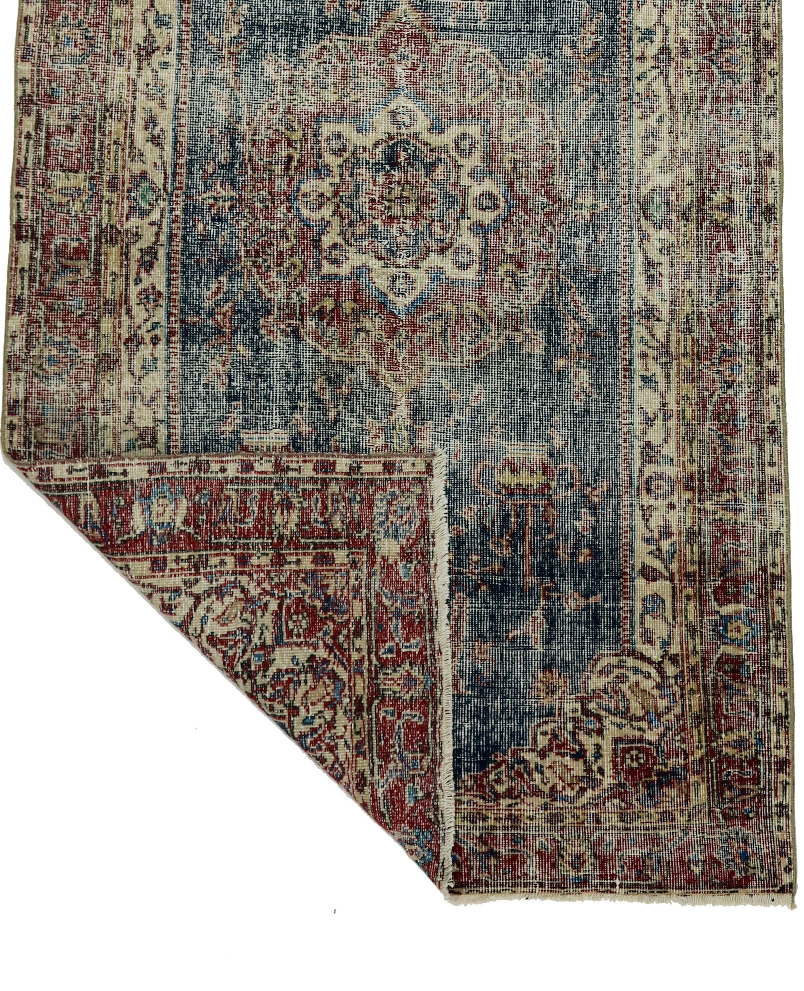 Anatolian handmade vintage rug 224 cm x 119 cm