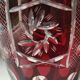 Large vase in hand-cut Bohemian crystal. Deep ruby red. Roemer style. Dim 29 x 14.5 cm