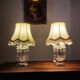 Pair of glass lamps with tassels