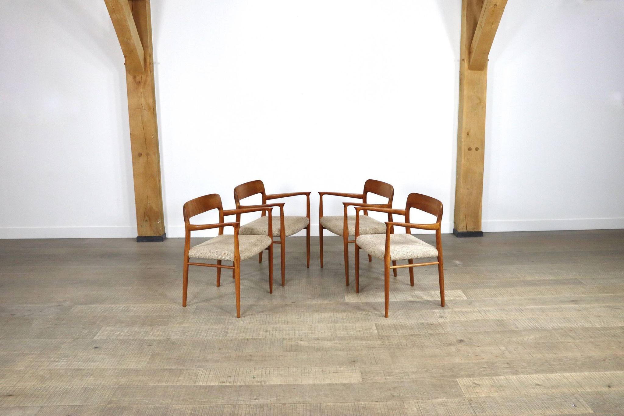 Set Of 4 Model 56 Dining Chairs In Oak By Niels Otto Møller, 1960s