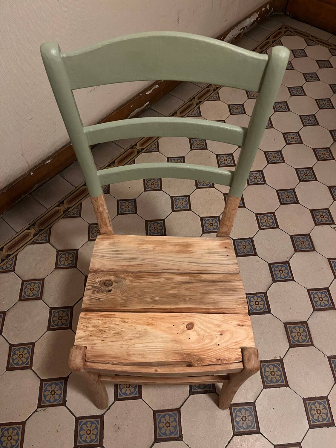 Vintage green wooden chair
