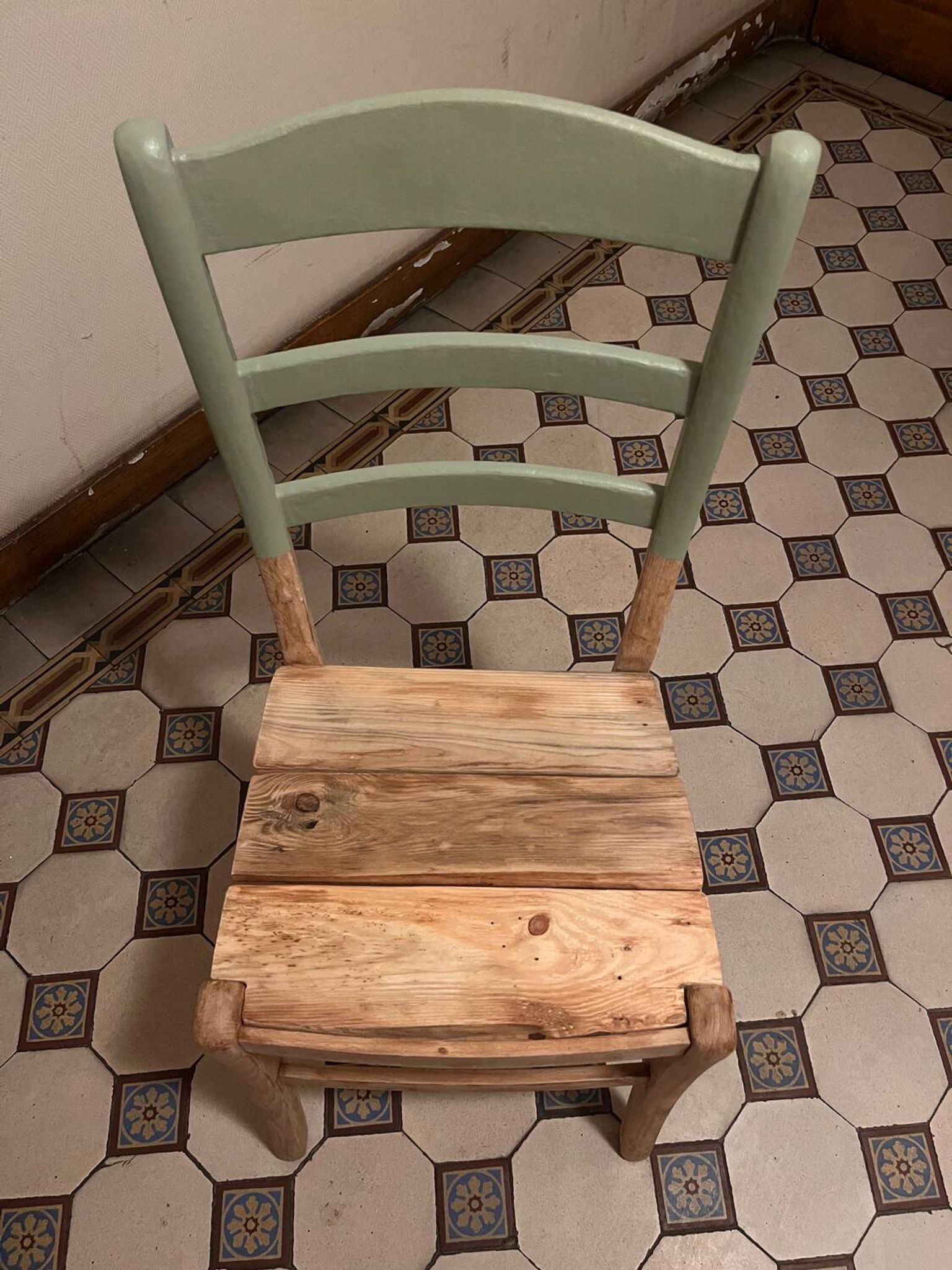 Vintage green wooden chair