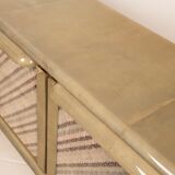 Sideboard in parchment and Missoni fabric by Angelo Mazzola for Salpol, 1980