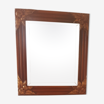 Old wooden and stucco mirror -- 49, 5 cm x 43, 5 cm