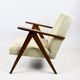 Vintage Beige Boucle and Rosewood Model like B-310 Lounge Chair, 1970s