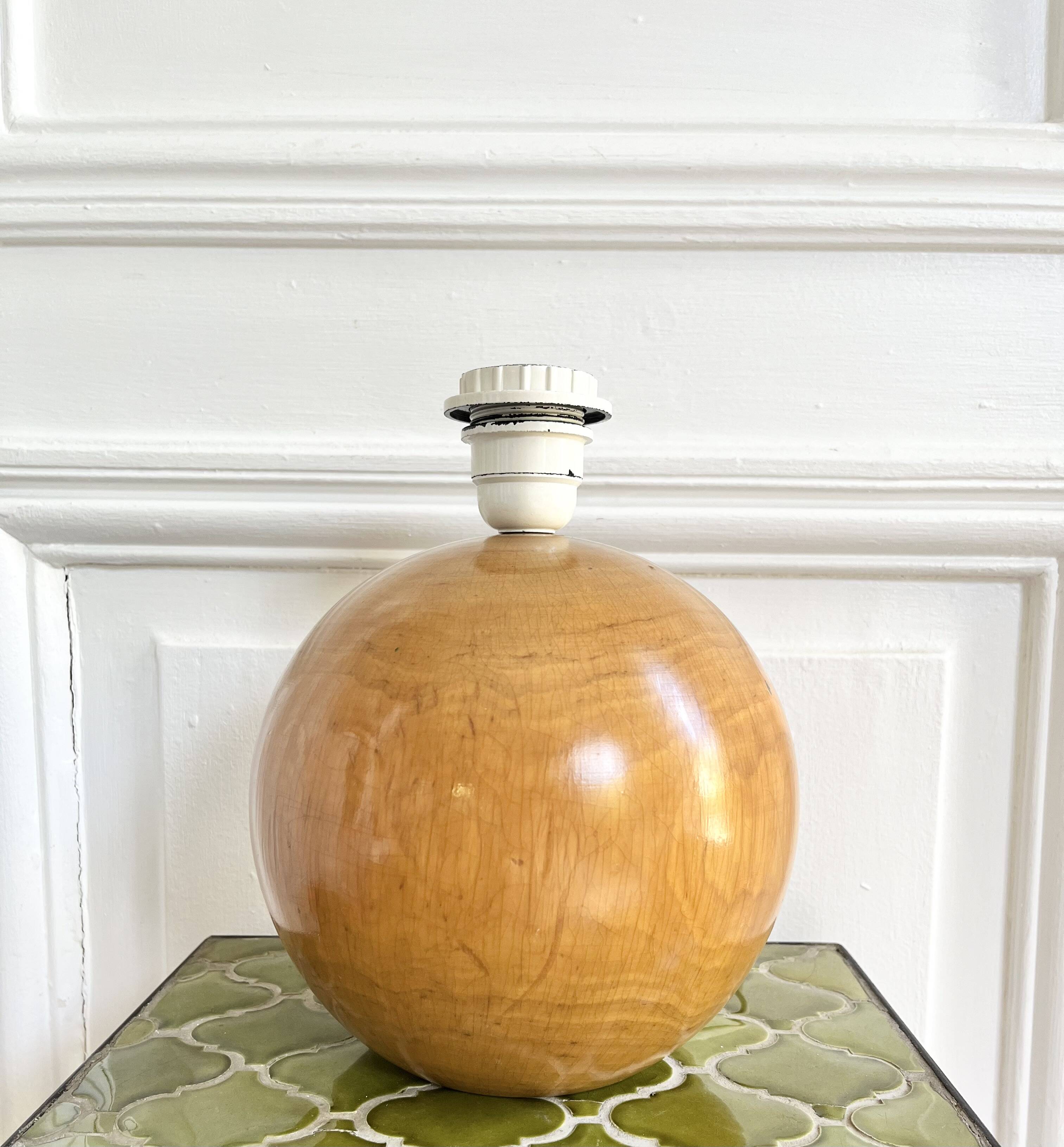 Large solid wood ball lamp
