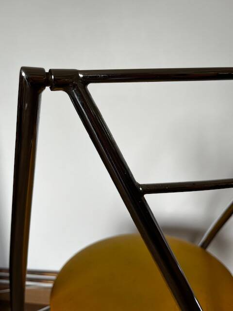 Yamakado chair, chrome and yellow skai