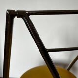 Chaise yamakado, chrome et skaï jaune
