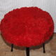 Stool in 1960 1970 vintage red rug