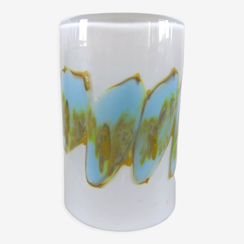 Glass vase abstract décor design 70s