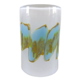 Glass vase abstract décor design 70s