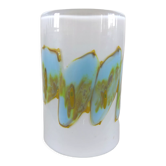 Vase en verre décor abstrait design années 70