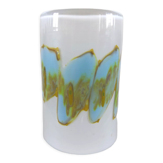 Glass vase abstract décor design 70s