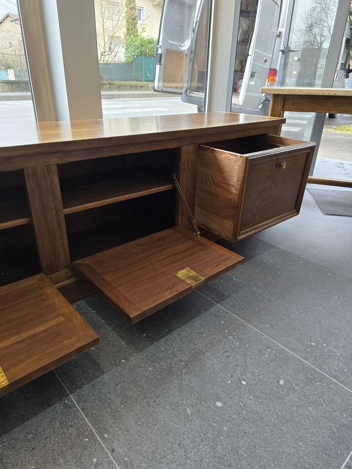 Large walnut cabinet for under the eaves