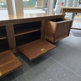 Large walnut sloping cabinet