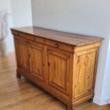 Low sideboard buffet in solid cherry wood, late 19th century
