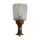 Mid-century glass and brown metal wall light, 1960, Italy