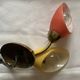 Pair of double wall lamp in brass and opaline year 1960 bi-color