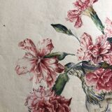 Gouache on paper - bouquet of carnations