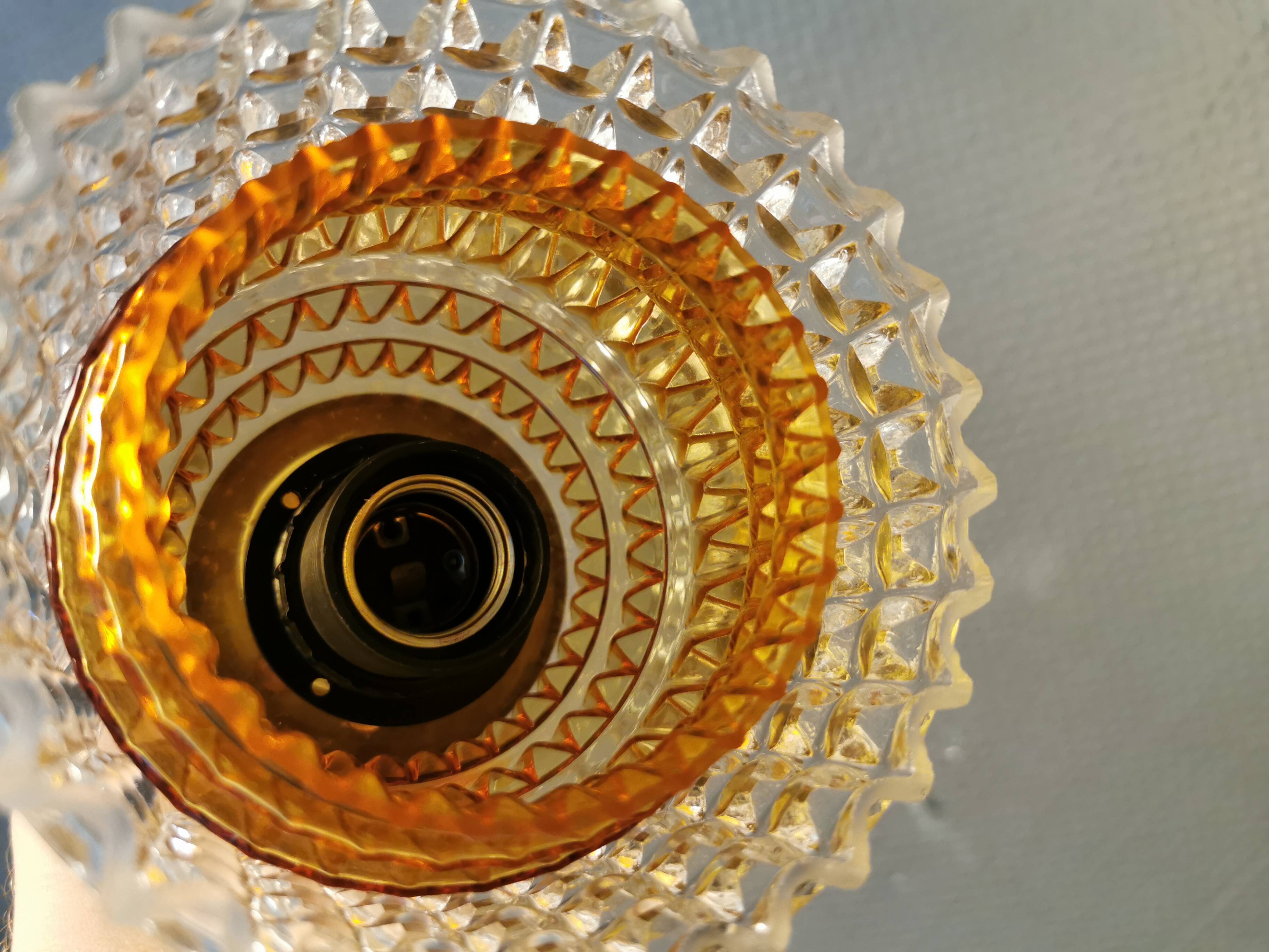 Hanging lamps from Swedish Orrefors 1970s in crystal glass
