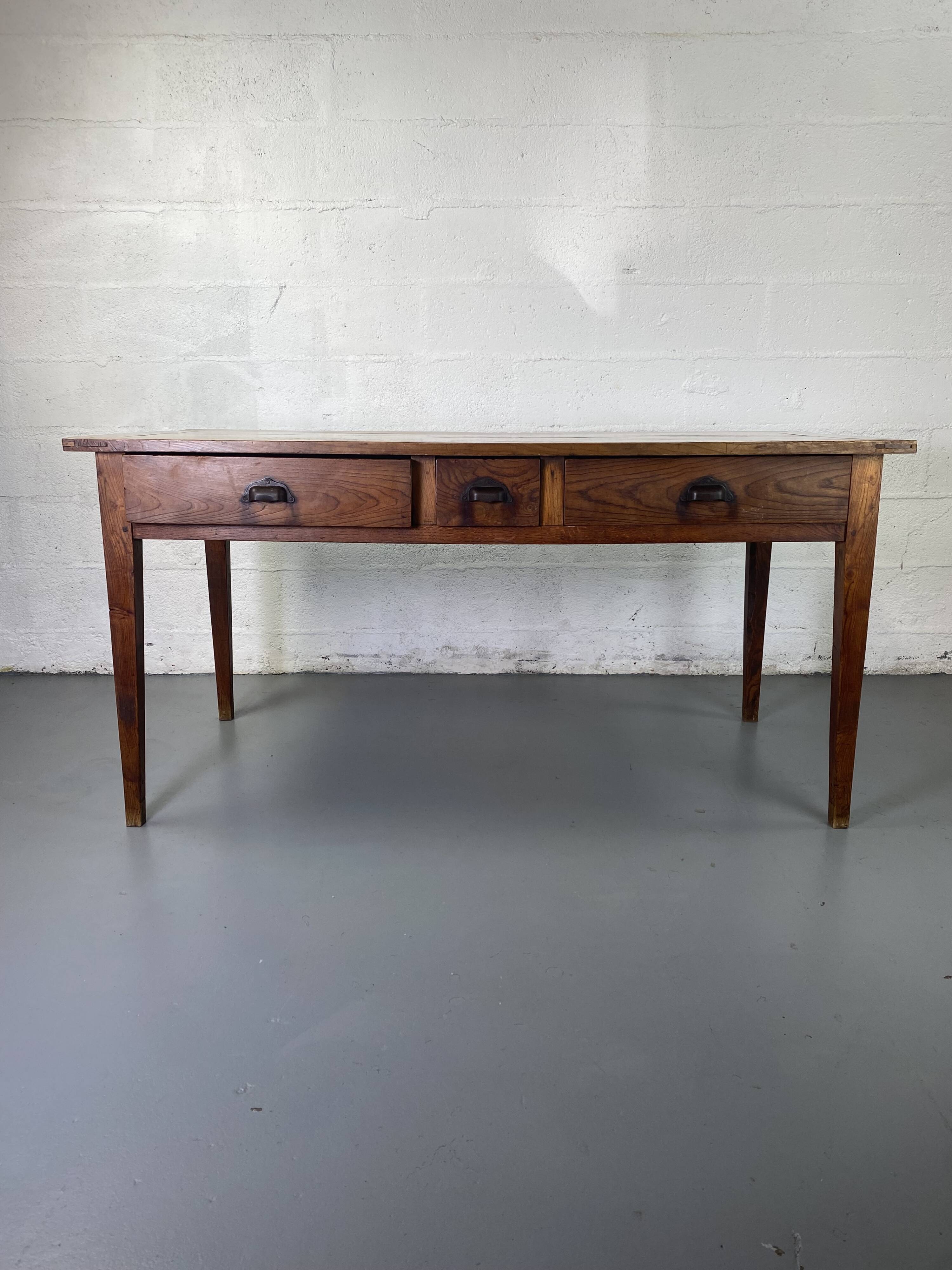Table de Ferme Vintage en Bois Massif