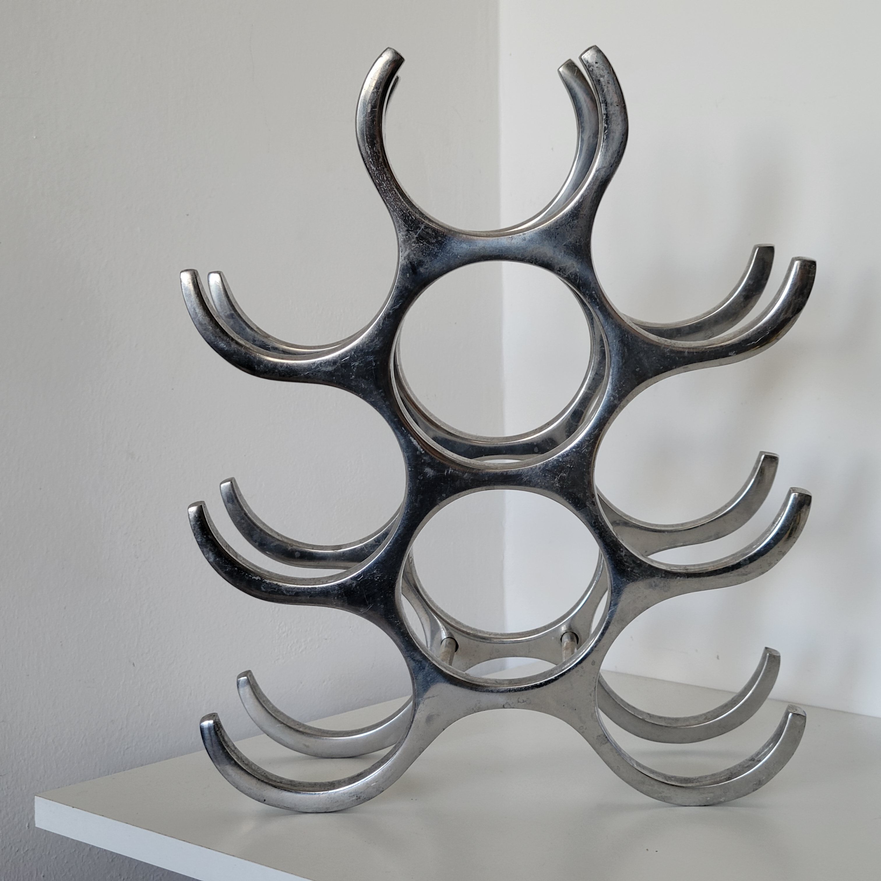 Aluminum wine rack shelf bottle rack for 9 bottles