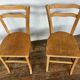 Série 4 chaises en bois troquet bistrot 1950