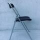 Chaise pliante chrome et skaï, vintage 70