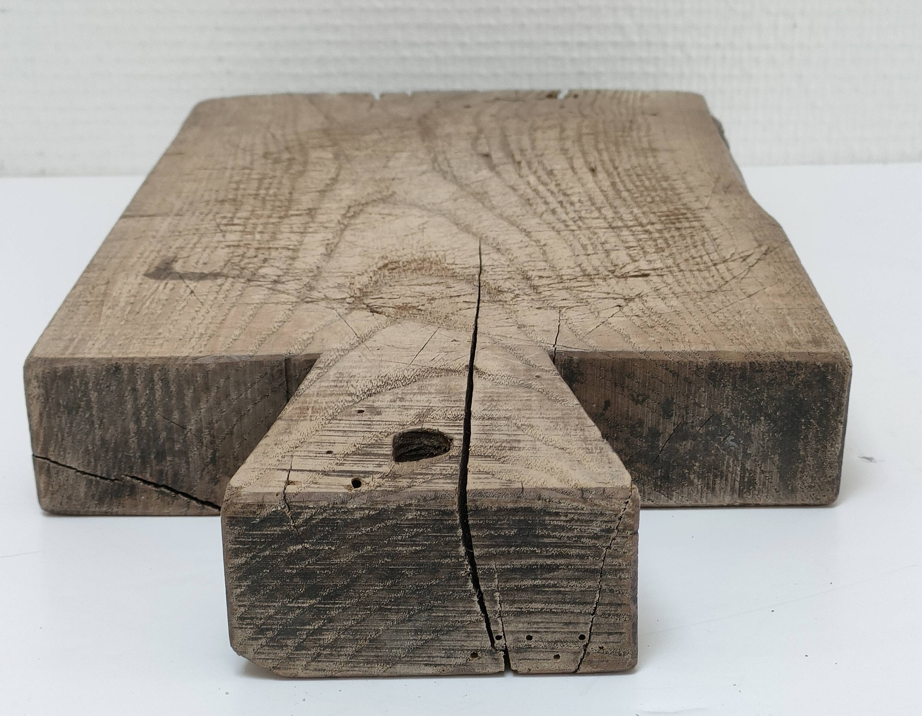 Cutting board solid wood patinated thick early twentieth century
