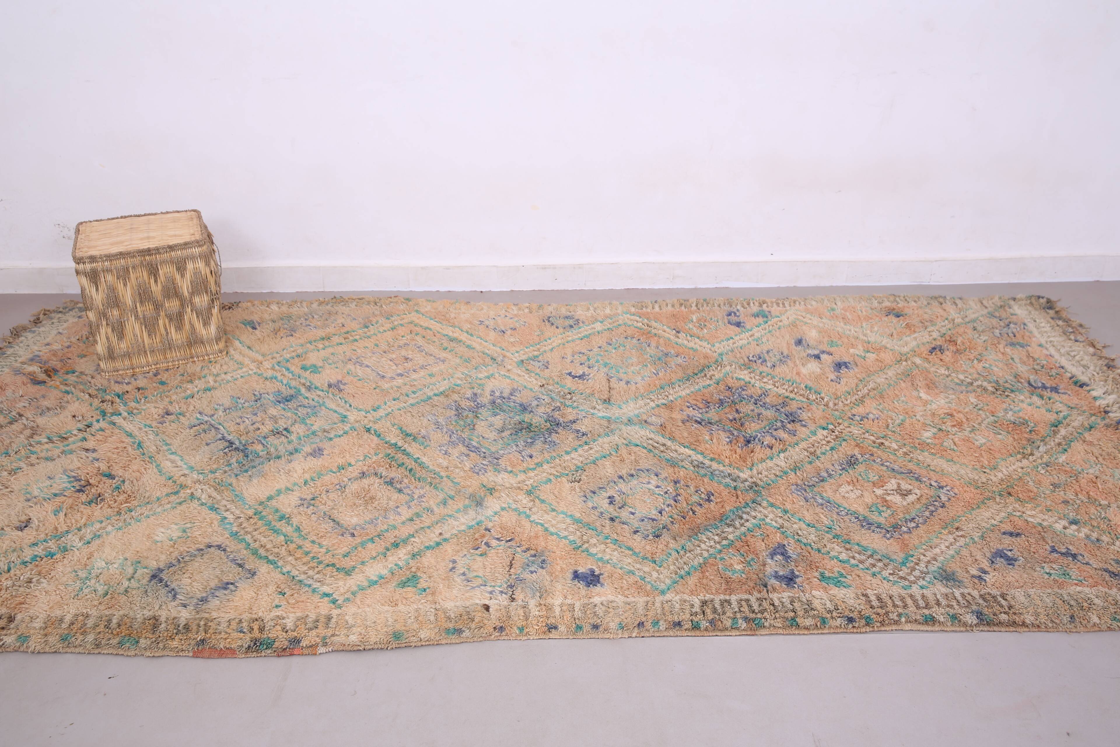 Peach Vintage Moroccan Rug 183 x 357 cm - Berber Wool Rug - Handmade Rug