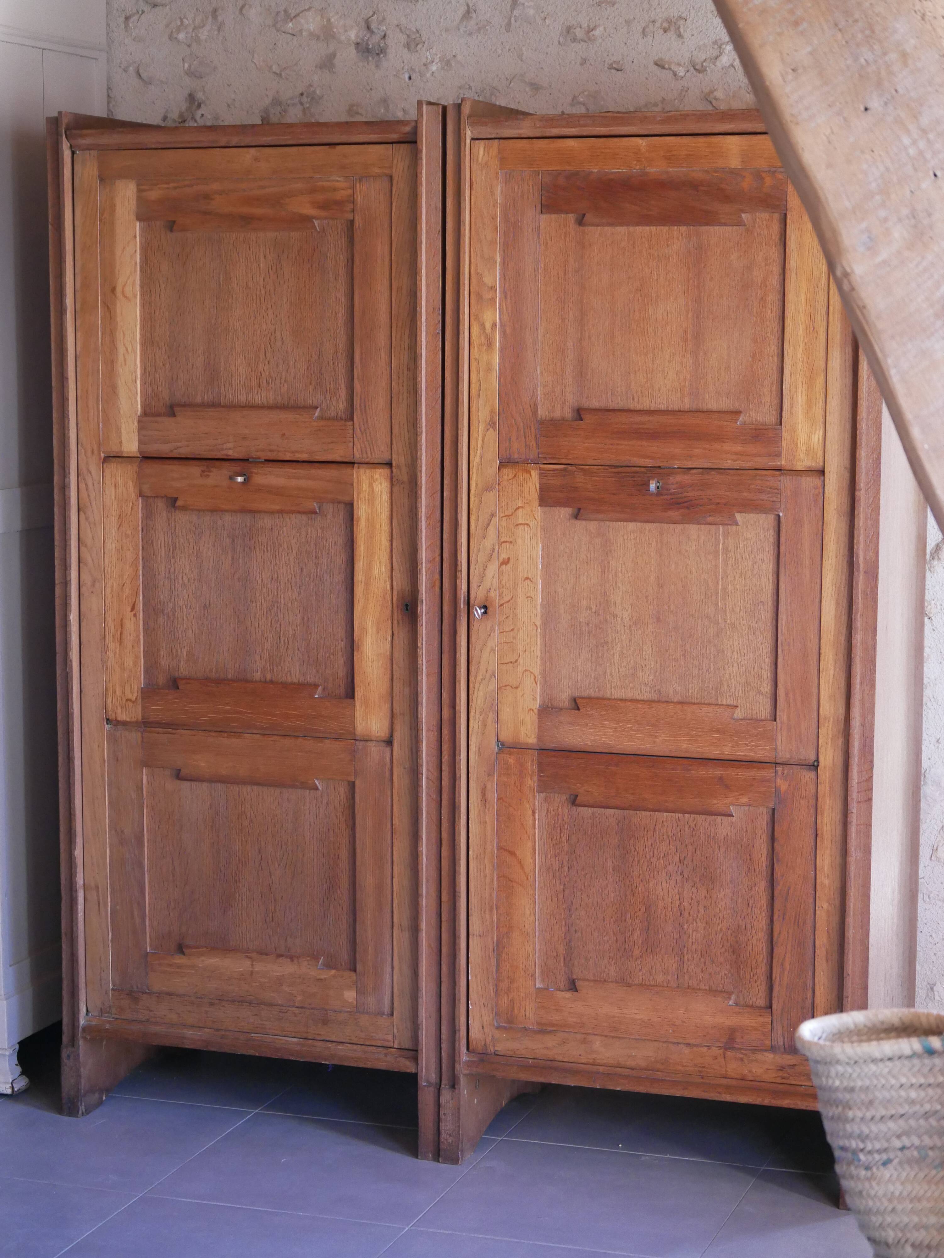 Pair of twin secretary cabinets
