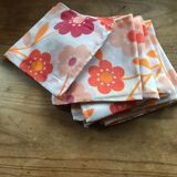 Lot de serviettes de tables orange vintage seventies