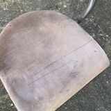Chair in beige velvet and chrome, curved shape, vintage 1950