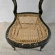 Napoleon III cane chair in blackened wood and mother-of-pearl