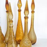 Set of 21 vintage Empoli decanters