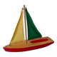 Navigable wooden basin sailboat. OGAS model made in Germany, 70s