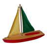 Navigable wooden basin sailboat. OGAS model made in Germany, 70s