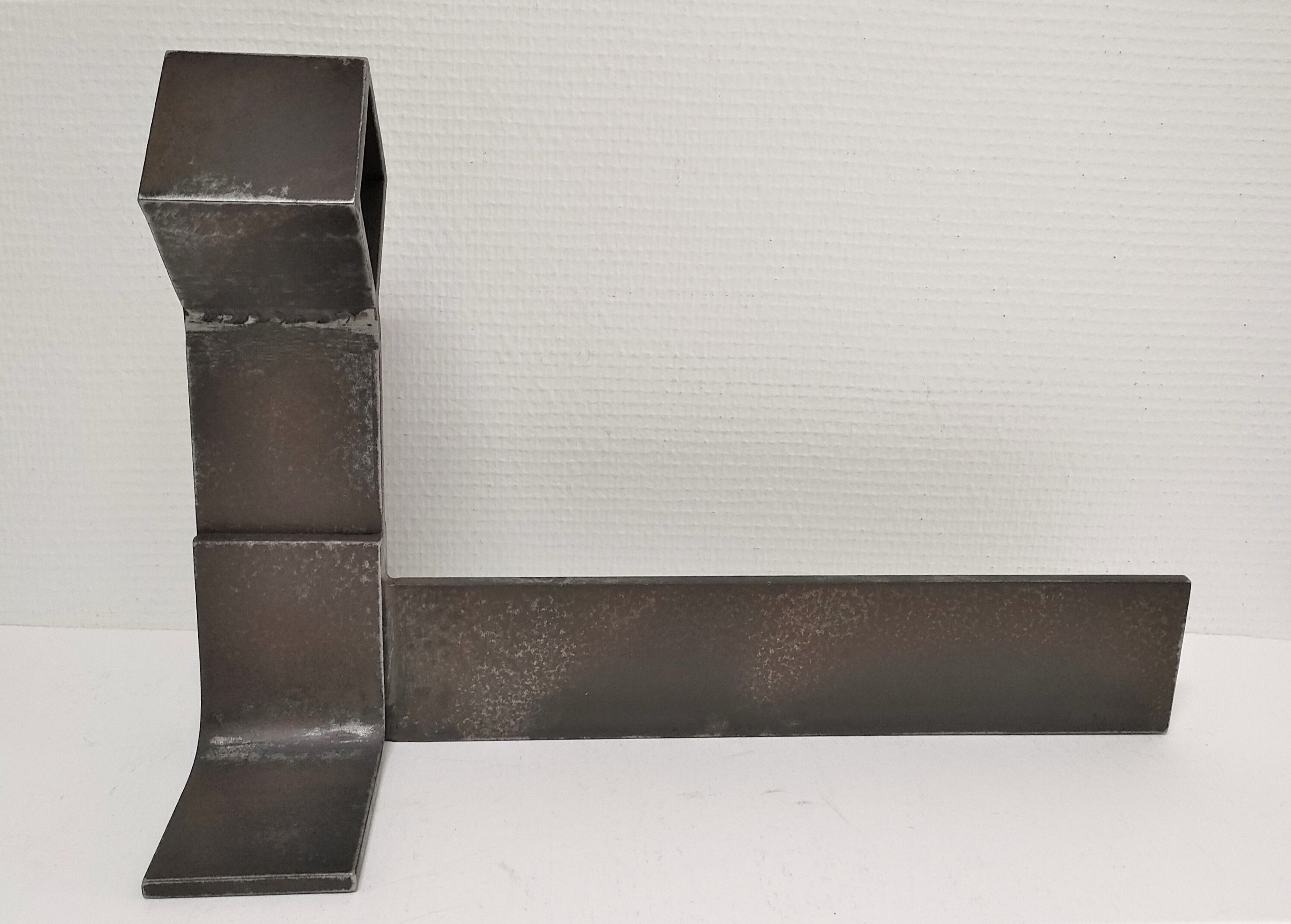 Paire de chenets modernistes acier design années 70/80