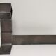 Paire de chenets modernistes acier design années 70/80