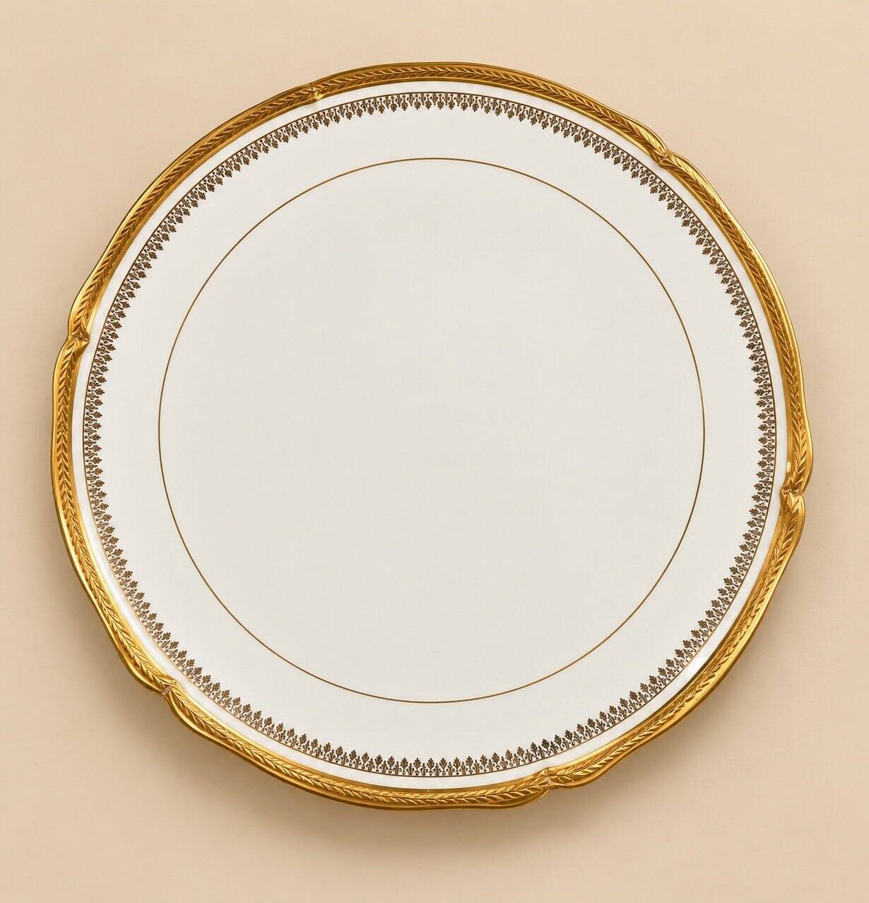 Limoges Porcelain Service Gold Style Louis XVI – Tart & Cake Plate