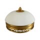 Art deco wall lamp or ceiling lamp in brass and white opaline
