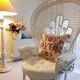 Housse de coussin Hatai beige grenat - 50 x 50