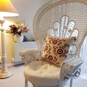 Housse de coussin Hatai beige grenat - 50 x 50