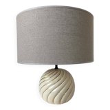 Barbi Ivory and Gold Ceramic Spherical Table Lamp